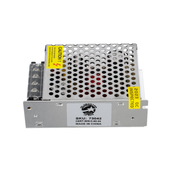 GloboStar® 73042 Μεταλλικό Τροφοδοτικό PELV για Προϊόντα LED 60W 2.5A – AC 220-240V σε DC 24V – IP20 – Μ11 x Π7.8 x Υ3.8cm – 3 Χρόνια Εγγύηση