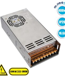 GloboStar® 73046 Τροφοδοτικό LED 400W DC 24V 16.6A IP20 Μ20 x Π10 x Υ5cm