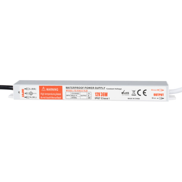 GloboStar® 73051 Μεταλλικό Τροφοδοτικό SELV για Προϊόντα LED 36W 3A – AC 220-240V σε DC 12V – Αδιάβροχο IP67 L22.1 x W3 x H2cm – 3 Χρόνια Εγγύηση