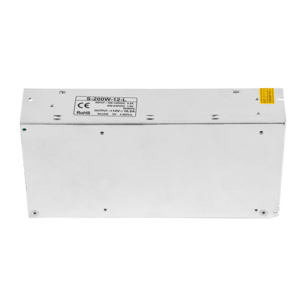 GloboStar® 73091 Μεταλλικό Τροφοδοτικό PELV TRIAC DIMMABLE για Προϊόντα LED 200W 16.66A – AC 220-240V σε DC από 0.5V (0%) σε 12V (100%) – IP20 L20 x W9 x H4.5cm – 3 Χρόνια Εγγύηση