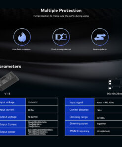 GloboStar® 73116 V1-B SKYDANCE DC RF 2.4Ghz Dimmer Constant Voltage Controller 1 Κανάλι DC 12-24V 1 x 20.5A 480W – Max 20.5A 480W – IP20 Μ9 x Π4 x Υ2.8cm – 5 Χρόνια Εγγύηση