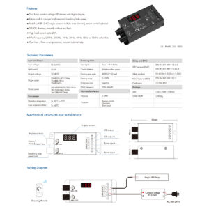 GloboStar® 73116 V1-B SKYDANCE DC RF 2.4Ghz Dimmer Constant Voltage Controller 1 Κανάλι DC 12-24V 1 x 20.5A 480W – Max 20.5A 480W – IP20 Μ9 x Π4 x Υ2.8cm – 5 Χρόνια Εγγύηση