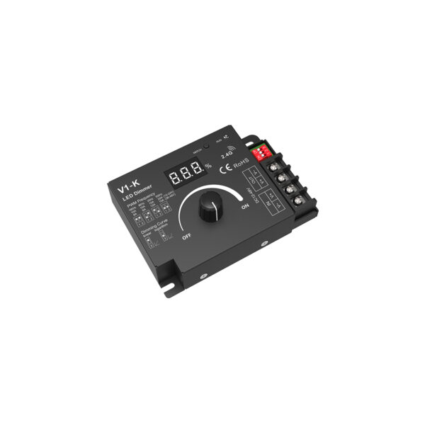GloboStar® 73117 V1-K SKYDANCE DC RF 2.4Ghz Dimmer PWM Frequency Controller 1 Κανάλι DC 12-24V 1 x 20A 480W – Max 20A 480W – IP20 Μ10.7 x Π7.5 x Υ3.8cm – 5 Χρόνια Εγγύηση