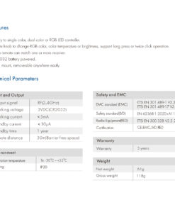 GloboStar® 73123 RK1 SKYDANCE Ασύρματο Χειριστήριο RF 2.4Ghz & Push Dimming 1 Group για όλα τα Μονόχρωμα SKYDANCE Controller DC 3V 1 x CR2032 – IP20 Μ9.1 x Π7.2 x Υ5.7cm – 5 Χρόνια Εγγύηση