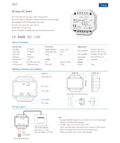 GloboStar® 73126 SS-C SKYDANCE AC RF 2.4Ghz & Push Switch 1 Κανάλι AC 100-240V 1 x 6A 1440W – Max 6A 1440W – IP20 Μ5.2 x Π5.2 x Υ2.6cm – 5 Χρόνια Εγγύηση