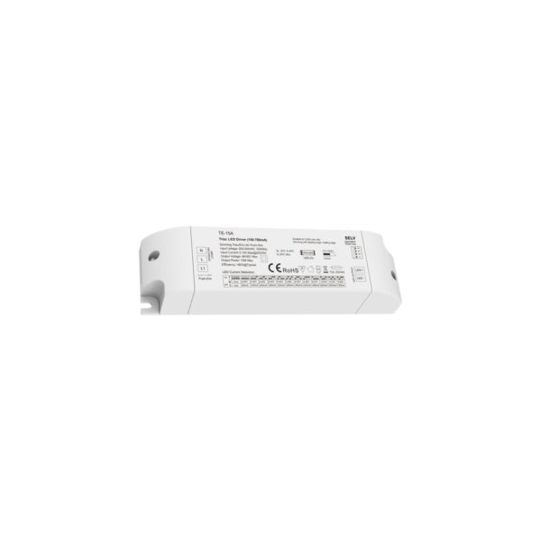 GloboStar® 73133 TE-15A SKYDANCE AC Triac Dimmable Constant Current LED Driver Push Dimming 1 Κανάλι AC 200-240V 1 x 0.15A 15W – Max 0.15A 15W – IP20  Μ15.1 x Π4.1 x Υ3cm – 5 Χρόνια Εγγύηση