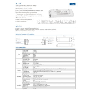 GloboStar® 73133 TE-15A SKYDANCE AC Triac Dimmable Constant Current LED Driver Push Dimming 1 Κανάλι AC 200-240V 1 x 0.15A 15W – Max 0.15A 15W – IP20  Μ15.1 x Π4.1 x Υ3cm – 5 Χρόνια Εγγύηση
