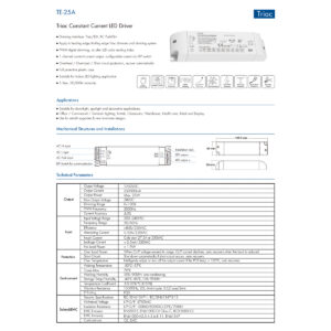 GloboStar® 73134 TE-25A SKYDANCE AC Triac Dimmable Constant Current LED Driver 1 Κανάλι AC 200-240V 1 x 0.22A 25W – Max 0.22A 25W – IP20  Μ17.5 x Π4.4 x Υ3cm – 5 Χρόνια Εγγύηση