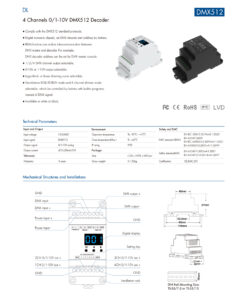 GloboStar® 73139 DL SKYDANCE DC DMX512 Signal Amplifier Din Rail Ράγας 2 Καναλιών DC 12-48V – IP20 Μ11.5 x Π5 x Υ6.5cm – 5 Χρόνια Εγγύηση