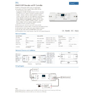 GloboStar® 73142 DS-L SKYDANCE DC RF 2.4Ghz DMX512 to SPI Decoder DC 5-24V – IP20  Μ17 x Π5 x Υ2.5cm – 5 Χρόνια Εγγύηση