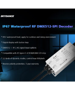 GloboStar® 73143 DS-WP SKYDANCE DC RF 2.4Ghz DMX512 to SPI Decoder DC 5-24V – Αδιάβροχο IP65 Μ17 x Π8 x Υ4cm – 5 Χρόνια Εγγύηση