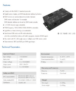 GloboStar® 73144 S3-DX SKYDANCE AC DMX512 High Voltage LED Strip Decoder 3 Καναλιών AC 110-240V 3 x 1.5A 360W – Max 4.6A 360W – IP20 Π16.5 x Π7 x Υ3.7cm – 5 Χρόνια Εγγύηση