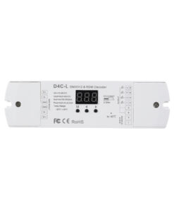 GloboStar® 73145 D4C-L SKYDANCE DC DMX512 Constant Current & RDM Decoder 4 Καναλιών DC 12-48V 4 x 0.5A 22.5W – Max 2A 90W – IP20 Μ17 x Π5 x Υ2.5cm – 5 Χρόνια Εγγύηση