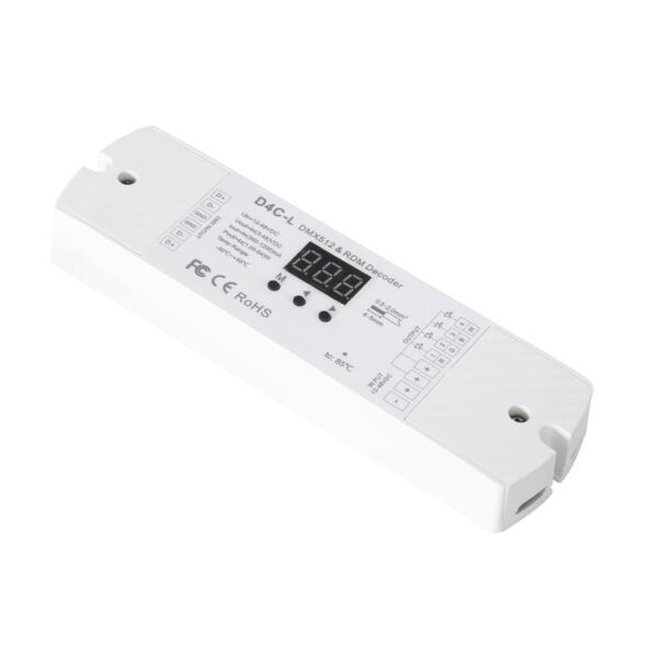 GloboStar® 73146 D4C-L SKYDANCE DC DMX512 Constant Current & RDM Decoder 4 Καναλιών DC 12-48V 4 x 1A 54W - Max 4A 216W - IP20  Μ17 x Π5 x Υ2.5cm - 5 Χρόνια Εγγύηση