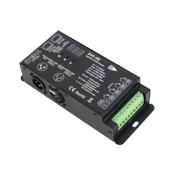 GloboStar® 73147 D4C-XE SKYDANCE DC DMX512 Constant Current & RDM Decoder 4 Καναλιών DC 12-48V 4 x 1.75A 315W - Max 7A 315W - IP20 Π16.5 x Π7 x Υ3.7cm - 5 Χρόνια Εγγύηση