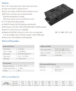 GloboStar® 73147 D4C-XE SKYDANCE DC DMX512 Constant Current & RDM Decoder 4 Καναλιών DC 12-48V 4 x 1.75A 315W – Max 7A 315W – IP20 Π16.5 x Π7 x Υ3.7cm – 5 Χρόνια Εγγύηση