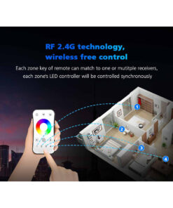 GloboStar® 73158 R9 SKYDANCE Ασύρματο Χειριστήριο RF 2.4Ghz 1 Group για όλα τα Πολύχρωμα SKYDANCE Controller DC 3V 1 x CR2032 – IP20 Μ10.7 x Π5.8 x Υ1cm – 5 Χρόνια Εγγύηση