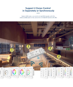 GloboStar® 73160 T12 SKYDANCE Ασύρματο DMX512 Επιτοίχιο Χειριστήριο RF 2.4Ghz 4 Group για όλα τα SKYDANCE DMX512 Controller AC 100-240V Max 0.1A – IP20 Μ8.5 x Π8.5 x Υ3.5cm – 5 Χρόνια Εγγύηση
