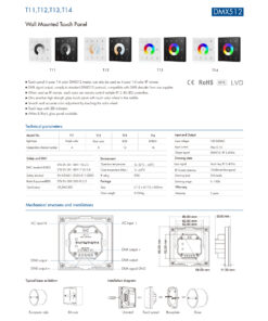 GloboStar® 73160 T12 SKYDANCE Ασύρματο DMX512 Επιτοίχιο Χειριστήριο RF 2.4Ghz 4 Group για όλα τα SKYDANCE DMX512 Controller AC 100-240V Max 0.1A – IP20 Μ8.5 x Π8.5 x Υ3.5cm – 5 Χρόνια Εγγύηση