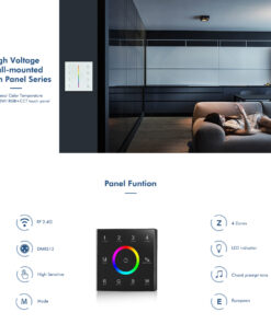 GloboStar® 73161 T13 SKYDANCE Ασύρματο DMX512 Επιτοίχιο Χειριστήριο RF 2.4Ghz 4 Group για όλα τα SKYDANCE DMX512 Controller AC 100-240V Max 0.1A – IP20 Μ8.5 x Π8.5 x Υ3.5cm – 5 Χρόνια Εγγύηση