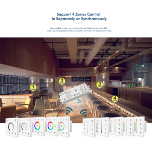 GloboStar® 73161 T13 SKYDANCE Ασύρματο DMX512 Επιτοίχιο Χειριστήριο RF 2.4Ghz 4 Group για όλα τα SKYDANCE DMX512 Controller AC 100-240V Max 0.1A – IP20  Μ8.5 x Π8.5 x Υ3.5cm – 5 Χρόνια Εγγύηση