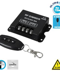 GloboStar® 73310 Ασύρματο LED Dimmer με Χειριστήριο RF 2.4Ghz DC 12-24V 30A Max 720W
