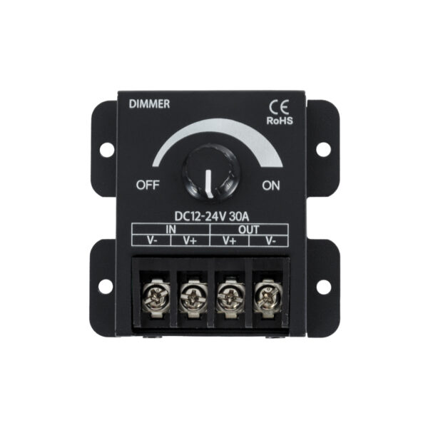 GloboStar® 73316 T4 DC Dimmer High Speed Controller 1 Καναλιού DC 12-24V 1 x 30A 720W – Max 30A 720W – IP20 Μ8.5 x Π6.5 x Υ2cm – 3 Χρόνια Εγγύηση