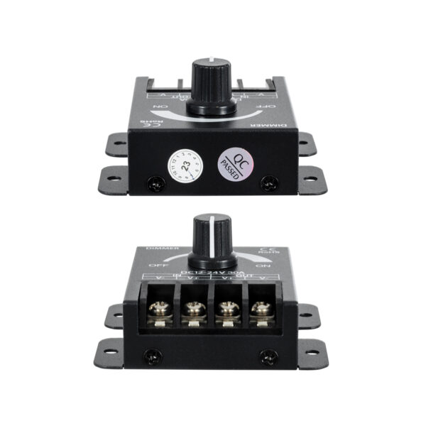 GloboStar® 73316 T4 DC Dimmer High Speed Controller 1 Καναλιού DC 12-24V 1 x 30A 720W – Max 30A 720W – IP20 Μ8.5 x Π6.5 x Υ2cm – 3 Χρόνια Εγγύηση