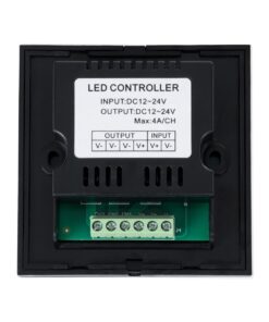 GloboStar® 73318 Επιτοίχιο Dimmer Touch – Αφής 1 Καναλιου DC 12-24V 1 x 12A 288W – Max 12A 288W – IP20 Μ9 x Π9 x Υ3.5cm – 2 Χρόνια Εγγύηση