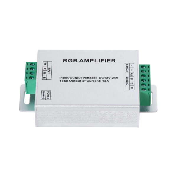 GloboStar® 73392 DC Power & Signal High Speed Amplifier Ενισχυτής Ισχύος & Σήματος Υψηλών Ταχυτήτων 3 Καναλιών DC 12-24V 3 x 4A 96W – Max 12A 288W – IP20 RGB Μ10.5 x Π6.5 x Υ2.5cm – 2 Years Warranty