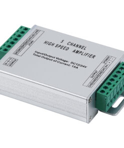 GloboStar® 73395 High Speed LED Amplifier 5 Channels – Ενισχυτής Σήματος Υψηλών Ταχυτήτων LED 5 Καναλιών DC 12-24V RGBW+WW Max 360W Μ10.5 x Π6.3 x Υ2.3cm