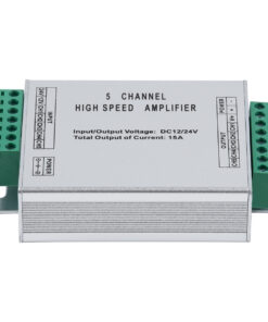 GloboStar® 73395 High Speed LED Amplifier 5 Channels – Ενισχυτής Σήματος Υψηλών Ταχυτήτων LED 5 Καναλιών DC 12-24V RGBW+WW Max 360W Μ10.5 x Π6.3 x Υ2.3cm