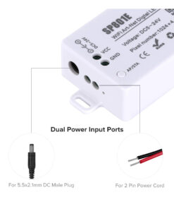 GloboStar® 73415 SP801E Ασύρματος WiFi Art-Net LED FULL COLOR Magic Digital Pixel Controller iOS/Android για LED Digital Πολύχρωμα και Μονόχρωμα Προϊόντα DC 5-24V 4 x 1024 IC Max
