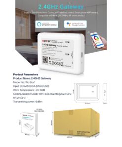 GloboStar® 73423 Mi-Light MiBOXER WL-Box1 – Smart 2.4GHz Gateway Bridge to WiFi-IEEE 802.11b/g/n DC 5V / 500mA