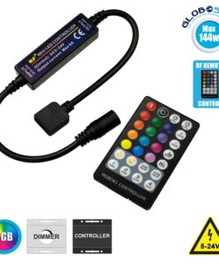 GloboStar® 73429 Ασύρματος LED RGB Controller με Χειριστήριο RF 2.4Ghz DC 5-24V Max 144W