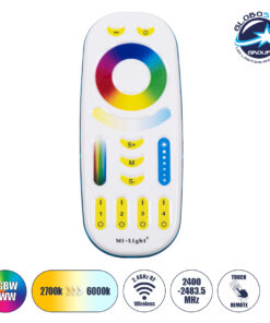 GloboStar® 73434 Mi-Light MiBOXER FUT092 – Ασύρματο Χειριστήριο Αφής έως 4 Group RF 2.4GHz 433MHz RGBW+WW Smart Touch Panel 4-Zone