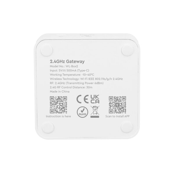 GloboStar® 73436 WL-BOX2 Mi-BOXER Smart Gateway Bridge Adapter WiFi to RF 2.4Ghz – Tuya Smart APP – USB Type-C DC 5V – IP20 Μ6.4 x Π6.4 x Υ1.5cm – 5 Years Warranty