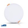 LED Panel Στρογγυλό Χωνευτό Λευκό Ρυθμιζόμενο 24W V-TAC PRO Samsung Chip 120° 1800lm Ø223 Θερμό Λευκό 3000K – 739