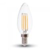 LED Λάμπα E14 Κεράκι 6W Filament V-TAC Φυσικό Λευκό 4000K – 217424