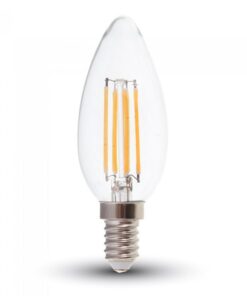 LED Λάμπα E14 Κεράκι 6W Filament V-TAC Φυσικό Λευκό 4000K – 217424