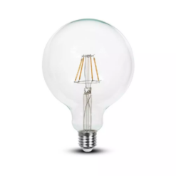 Λάμπα LED E27 G125 Filament 6W Ψυχρό λευκό 6400K Διάφανο V-TAC – 7427