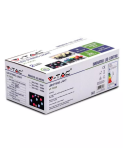 Αδιάβροχο φωτιστικό γιρλάντα 5m με 10 λάμπες Πολύχρωμες RGB+Κίτρινο 24V V-TAC – 7435