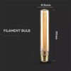 LED Λάμπα E27 T30 19cm 2W Filament Amber V-TAC 300° 65lm Θερμό Λευκό 1800Κ – 217473