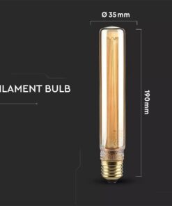 LED Λάμπα E27 T30 19cm 2W Filament Amber V-TAC 300° 65lm Θερμό Λευκό 1800Κ – 217473