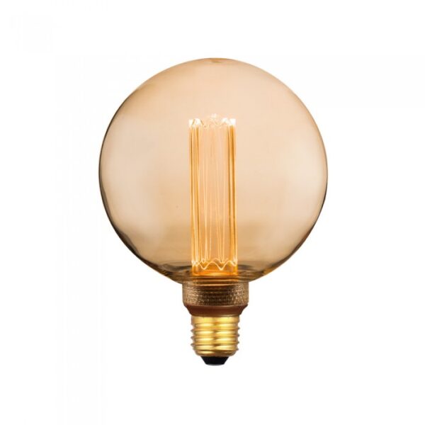 LED Λάμπα E27 G125 4W Filament Amber V-TAC 300° 200lm Θερμό Λευκό 1800Κ – 217475