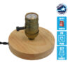 GloboStar® NOX BRONZE 91048 Μοντέρνο Επιτραπέζιο Φωτιστικό Γραφείου Κομοδίνου Μονόφωτο με Ντουί E27 Μπρούτζινο και Διακόπτη ON/OFF Δρύινο Φ4 x Υ9cm
