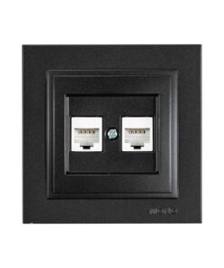 ΠΡΙΖΑ DATA CAT 6 RJ 45 ΔΙΠΛΗ ΜΑΥΡΟ EUROLAMP – 152-10341
