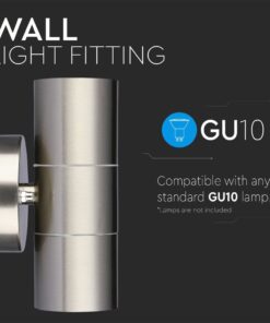 Ανοξείδωτο φωτιστικό τοίχου για GU10 λάμπες, μοντέρνος σχεδιασμός, ιδανικό για εξωτερικούς χώρους.