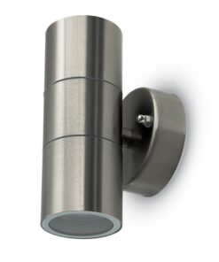 Απλίκα εξωτερικού χώρου LED σε ασημί αλουμίνιο, κυλινδρικό σχέδιο, μοντέρνο στυλ για τοίχο.