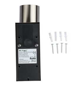 Φωτιστικό τοίχου VTAC με αισθητήρα κίνησης PIR, αδιάβροχο IP44, μαύρο, περιλαμβάνει βίδες στήριξης.